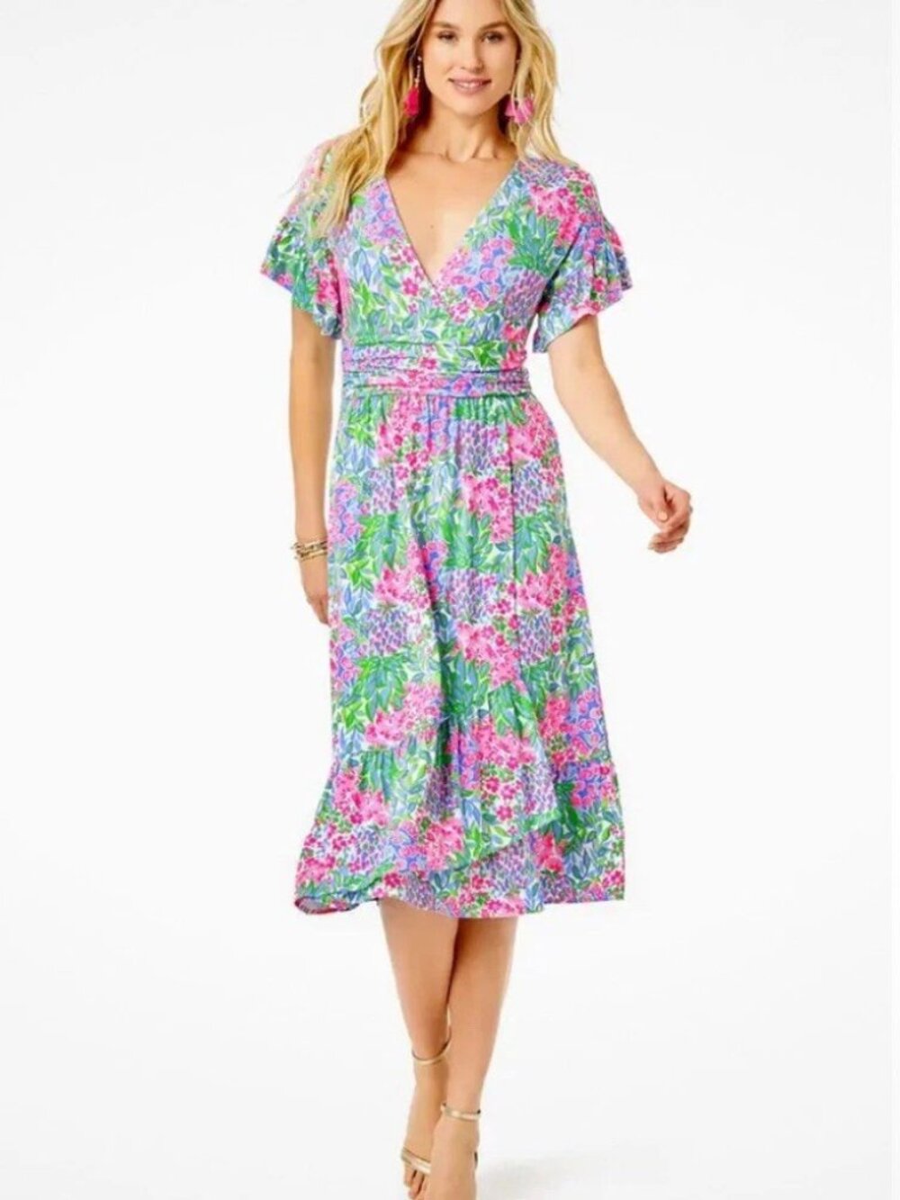 Lilly Pulitzer Juliet Ruffle Midi Dress - Size M